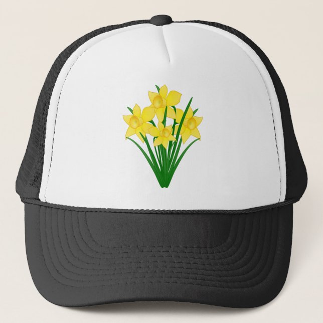 Daffodische Blume Truckerkappe (Vorderseite)
