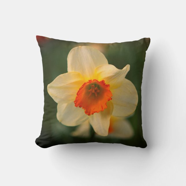 Daffodische Frühlingsflora Blume Kissen (Vorderseite)