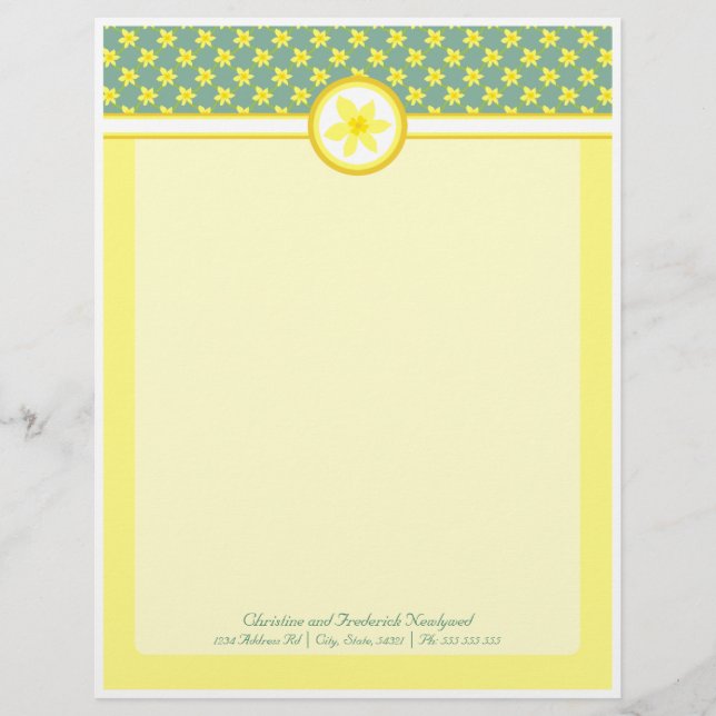 Daffodische Hochzeit, Briefkopf (Vorderseite)