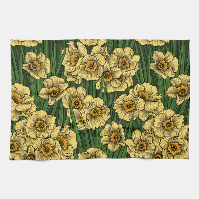 Daffodischer Garten Geschirrtuch (Horizontal)