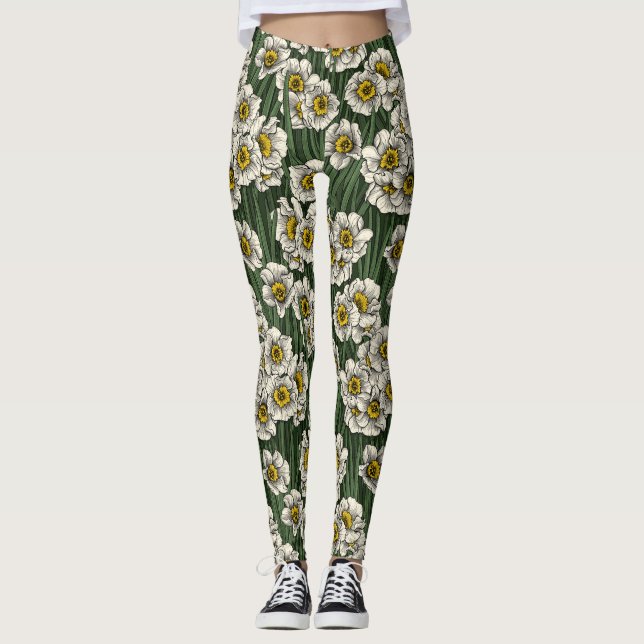 Daffodischer Garten Leggings (Vorderseite)
