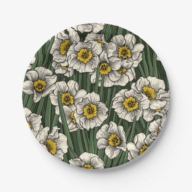 Daffodischer Garten Pappteller (Vorderseite)