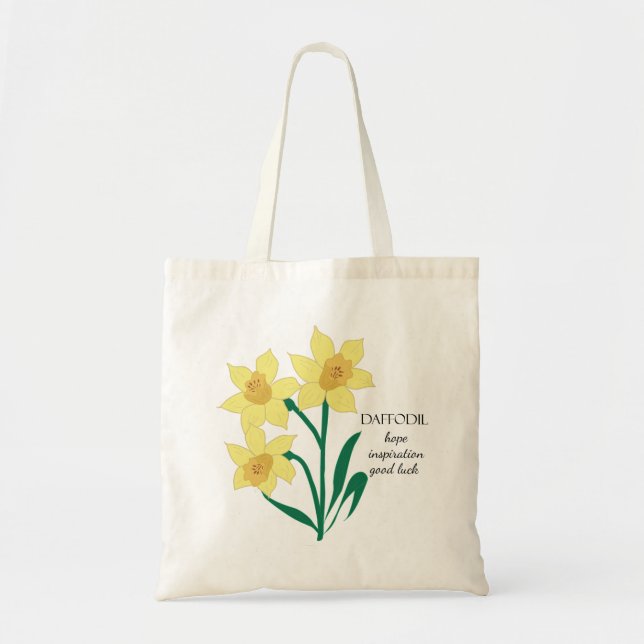 Daffodischer März Geburtsmonat-Blume-Beutel Tragetasche (Vorne)