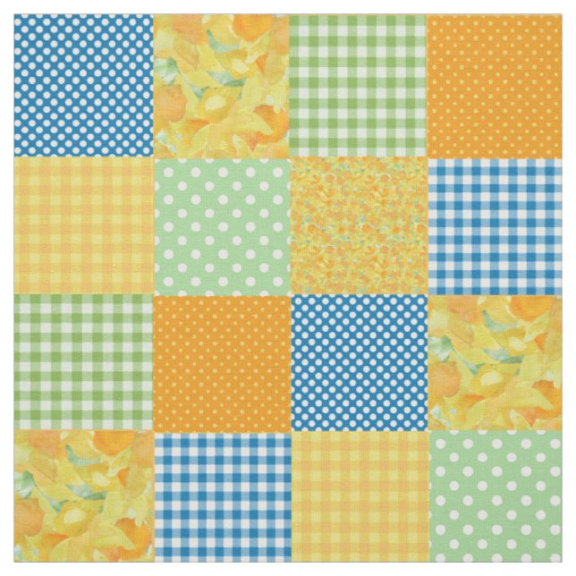 Daffy-down-Dillies Faux-Patchwork-Musterstoff Stoff (Muster)