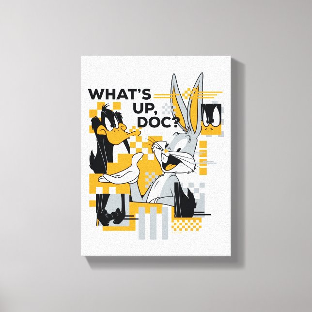 DAFFY DUCK™ & BUGS BUNNY™ Glitch Leinwanddruck (Vorderseite)