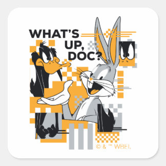 DAFFY DUCK™ & BUGS BUNNY™ Glitch Quadratischer Aufkleber
