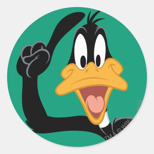 DAFFY DUCK™ mit einer großartigen Idee Runder Aufkleber (Vorderseite)