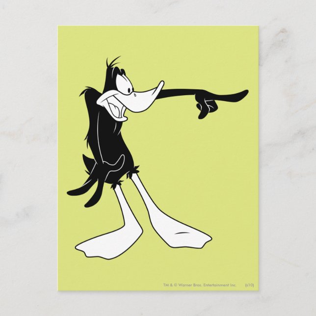 DAFFY DUCK™ Shocked and Point Postkarte (Vorderseite)
