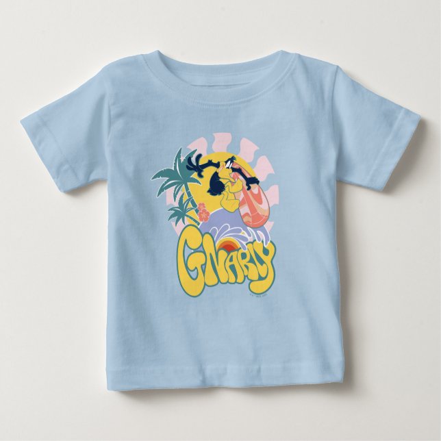 DAFFY DUCK™ Surfing - Gnarly Baby T-shirt (Vorderseite)