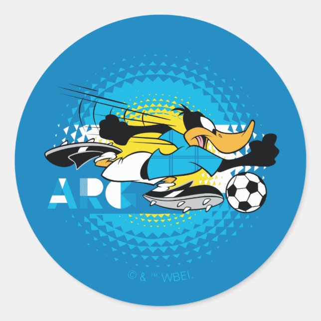 DAFFY DUCK™ Team Argentina Soccer Graphic Runder Aufkleber (Vorderseite)
