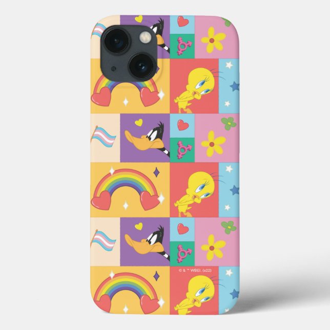 DAFFY DUCK™ & TWEETY™ - Pride-Muster Case-Mate iPhone Hülle (Rückseite)