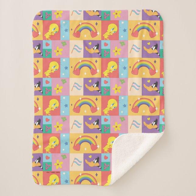 DAFFY DUCK™ & TWEETY™ - Pride-Muster Sherpadecke (Vorderseite)