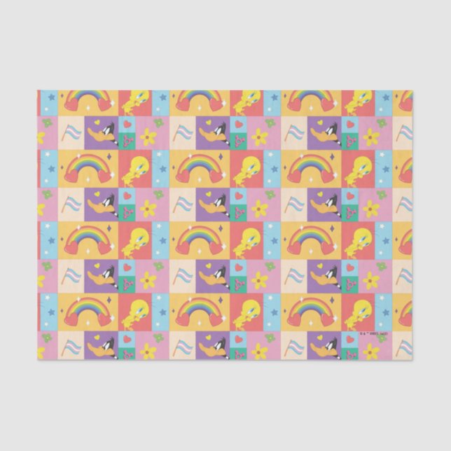 DAFFY DUCK™ & TWEETY™ - Pride Pattern Seidenpapier (Vorderseite)