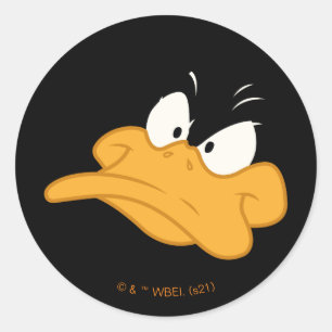 DAFFY DUCK™-Wut-Gesicht Runder Aufkleber