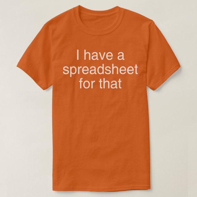Dafür habe ich eine Tabelle T-Shirt (Design vorne)