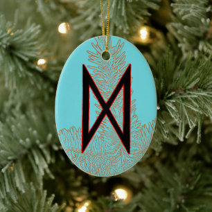 Dagaz Viking Rune Weihnachten Ornament - Durchbruc