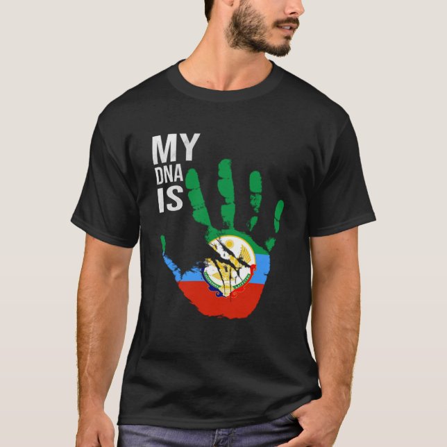 Dagestan Flag Meine DNA ist Dagestani Proud Dagest T-Shirt (Vorderseite)