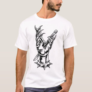 Dagger durch Dämonenhandtätowierungs-Design-T - Sh T-Shirt