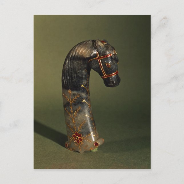 Daggergriff in Form eines Pferdekopfes Postkarte (Vorderseite)
