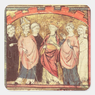 Dagobert I, König der Fränke, die das Königreic Quadratischer Aufkleber