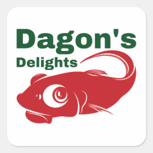 Dagon's Delights Seafood Quadratischer Aufkleber