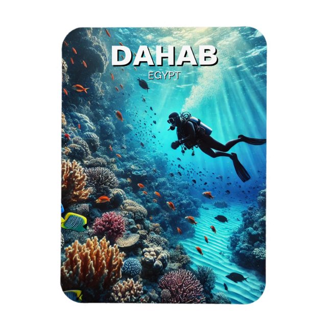 Dahab Egypt Scuba Diver Magnet (Vertikal)