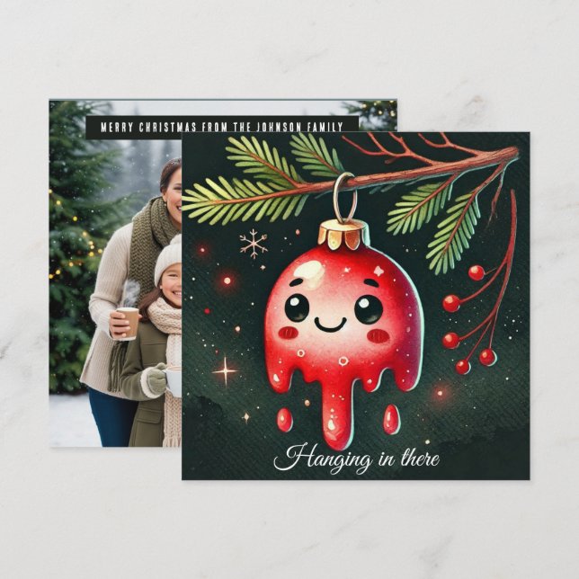 Dahinhängend in der Baumschmuck Feiertagskarte (Vorne/Hinten)