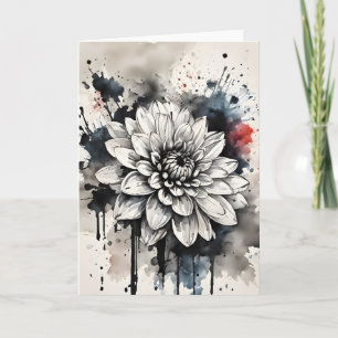 Dahlia - Aquarellblumen Karte