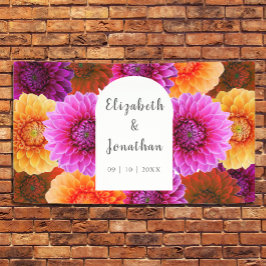Dahlia Autumn Floral Wedding Banner