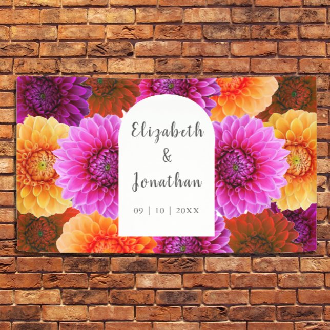 Dahlia Autumn Floral Wedding Banner (Von Creator hochgeladen)