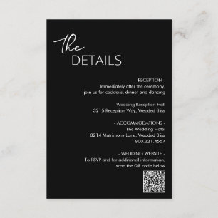 Dahlia Black Moderne Hochzeit Begleitkarte