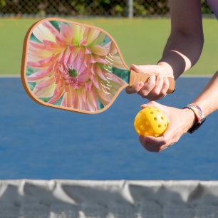 Dahlia Bloom mit Name Floral Pickleball Schläger