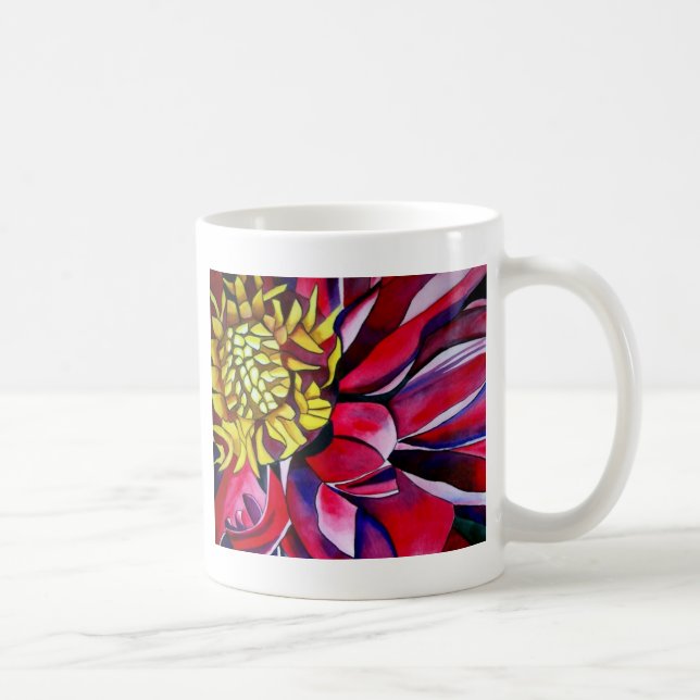 Dahlia Blume abstrakte Blume Tasse (Rechts)