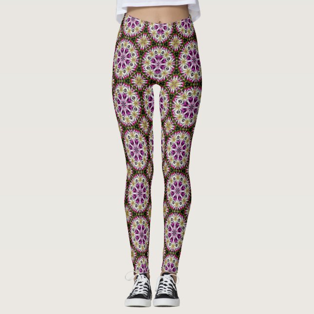 Dahlia Blume Abstraktes Muster Leggings (Vorderseite)