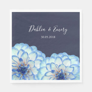 Dahlia Blume dunkelblauen Blumenhochzeit Serviette