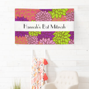 Dahlia Blume, farbenfrohe Blume, Bat Mitzvah Banner