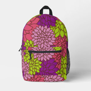 Dahlia-Blume, farbenfrohe Blume, Blumenmuster Bedruckter Rucksack