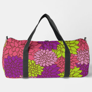 Dahlia-Blume, farbenfrohe Blume, Blumenmuster Duffle Bag