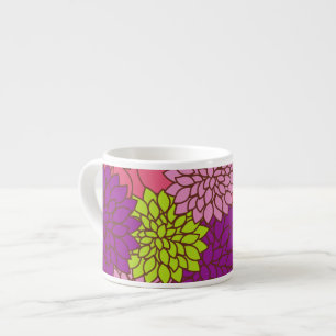 Dahlia-Blume, farbenfrohe Blume, Blumenmuster Espressotasse
