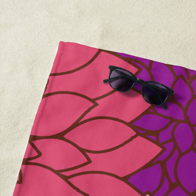 Dahlia-Blume, farbenfrohe Blume, Blumenmuster Strandtuch (Beispiel)