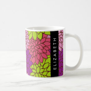 Dahlia Blume, farbenfrohe Blume, Ihr Name Kaffeetasse