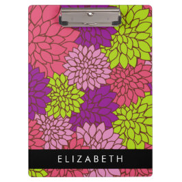 Dahlia Blume, farbenfrohe Blume, Ihr Name Klemmbrett