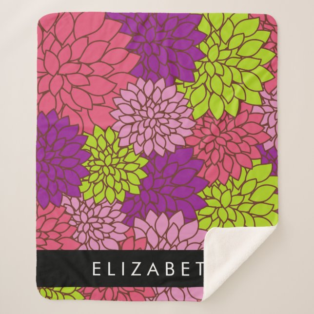 Dahlia Blume, farbenfrohe Blume, Ihr Name Sherpadecke (Vorderseite)