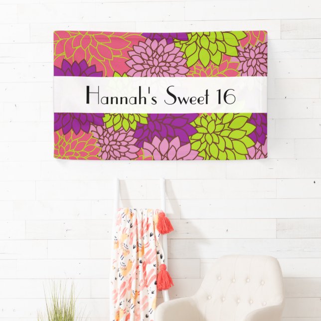 Dahlia-Blume, farbenfrohe Blume, Süß 16 Banner (Insitu)