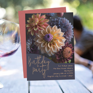 Dahlia Blume Geburtstagsparty Einladung