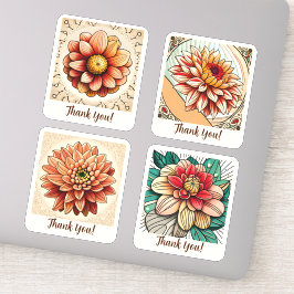 Dahlia Blume Groovy Retro Personalisiert Aufkleber