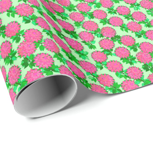 Dahlia-Blume in fuchsienrosa Geschenkpapier (Rolleneckpunkt)