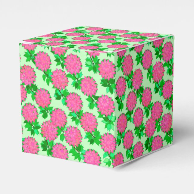 Dahlia-Blume in fuchsienrosa Geschenkschachtel (Vorderseite)