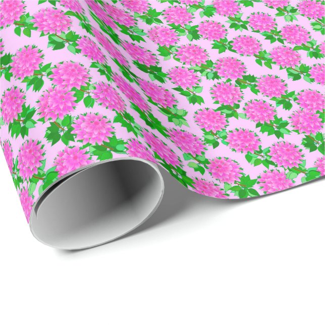 Dahlia-Blume in tiefrosa Geschenkpapier (Rolleneckpunkt)