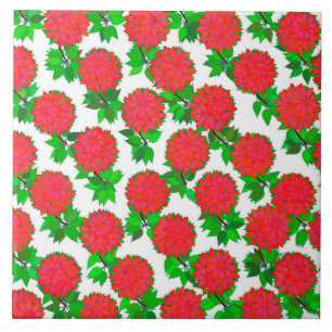 Dahlia-Blume in tiefrot Fliese